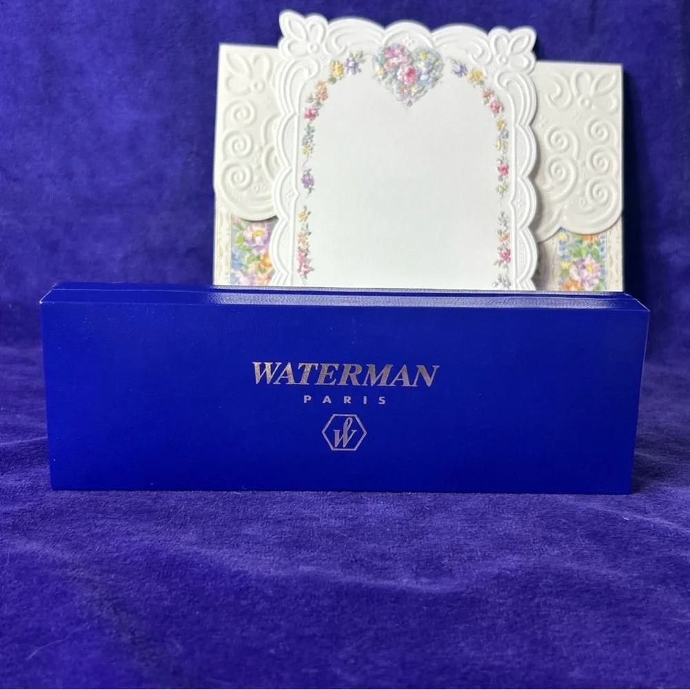 Vintage Waterman Paris 18K Gold Nib Fountain Pen Black & Gold New in Box